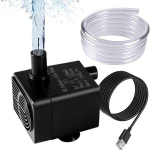 Automatic Small Sewage Pump with Water Sensor, 3 Feet High Lift and 100 GPH, Mini Condensate Pump, Mini Automatic Water Pump, Suitable for Pet Water Fountains, Dehumidifiers, Auto On/off (Black)