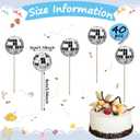 Tessco for You 40 Pcs Mini Disco Ball Cake Toppers Silver 1.18'' Small Disco Balls Cupcake Picks for 70s Themed Party Birthday Wedding Easter Decor