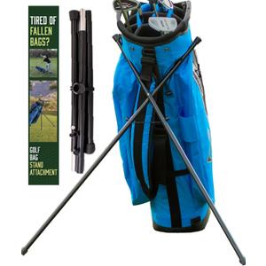 Golf Bag Stand Attachment Foldable Legs Only | Portable Attachable Stand | Legs Only | Golf Gifts for Mens Golfer Accessories | Preventing Cart Bag Falls & Club Damage (Black)