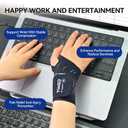 Ultra-Thin Wrist Brace Support for Carpal Tunnel, Wrist Brace for TFCC Tears, Elastic Wrist Wraps for Sports Work Typing Sleeping, Wrist Straps for Weightlifting, Golf, Tendonitis, Arthritis (Black)