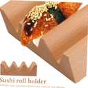 Cabilock Wooden Taco Holder and Sushi Stand - Multi-Function 3-Grid Tortilla Rack for Serving Tacos Sushi Rolls and Hand Rolls in Home or Restaurant