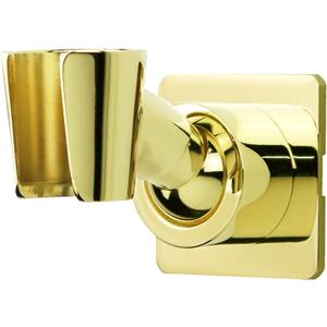 Shower Head Holder Handheld Shower Wand Holder Adjustable Shower Head Bracket Shower Wall Mount Holder, Polished Brass/Gold Finish, Drill Free Glue Installation