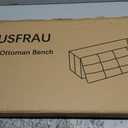 HAUSFRAU Ottoman with Storage Bench Folding Foot Rest Stool White