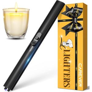 Candle Lighter Stocking Stuffers for Women Men, Electric Candle Lighter USB Rechargeable Graduation Gifts for Him Wife Grandma Girlfriend Safety Lock Long Lighters for Grill Home Kitchen BBQ Camping
