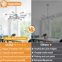 33" Modern Chandelier Ceiling Light Fixture, 12-Light Sputnik Chandeliers Brushed Nickel Mid Century Chandelier Over Table, Height Adjustable Chandeliers for Dining Room Living (Bulbs Not Included)