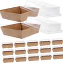 50pcs Multi Use Cake Box Paper Sandwich Packing Container with Lid for Bread Salad Cookies and More for Go Storage and