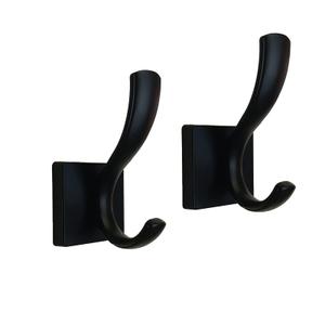 Black Coats Towels Hooks,Towel Robe Clothes Coat Hooks,Heavy Duty Wall Mount Hooks for Bath Bedroom Kitchen Pool Garage Hotel,2 Pack