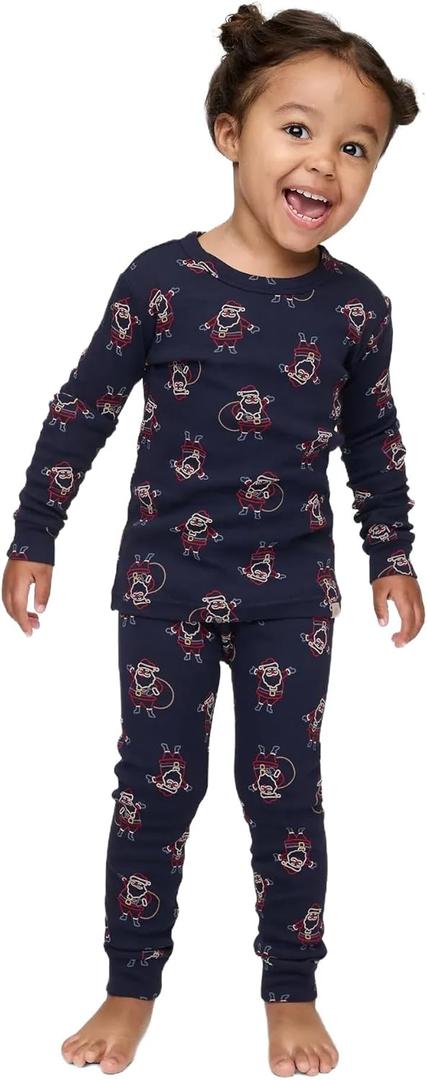GAP Baby Toddler Long John Pajama Set (18-24 Months, Fs Santa)