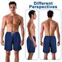 Srnede Mens Swim Trunks Swimsuit Trunks Swim Shorts Swimwear Navy (Blue)
