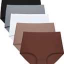 FallSweet No Show High Waist Briefs Underwear for Women Seamless Panties Multi Pack (Large)