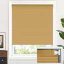 LazBlinds Cordless Cellular Shades, No Tools No Drill Blackout Honeycomb Shades Pleated Blinds for Windows, 26" W x 64" H, Yellowish-Brown