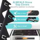 Stove Gap Covers Stainless Steel, 2 Pack Stove Gap Filler Easy Retractable Length 13.8" to 27.5", Width 0.79" ALMCALS Stove Gap Guards Range Trim Kit, Heat Resistant Guard Between Stove Top & Counter
