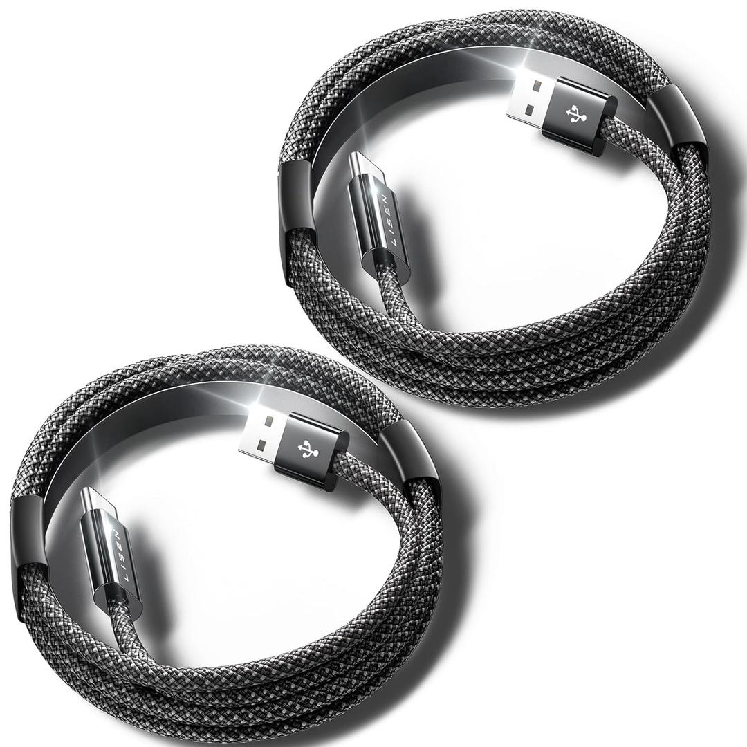 LISEN iPhone 15 Charger Cord,USBC Cable [6.6ft, 2 Pack] Type C Fast Charging USB to USB C Cable for Apple Devices, iPhone 16, iPad mini 6 Pro 2021 Air 4, Samsung Galaxy