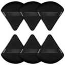 6 Pieces Powder Puff Face Triangle Powder Puff Soft Velour Makeup Puff Velour Puffs for Face Wet and Dry Cosmetic Foundation, Body Powder Blender Loose Mineral Powder Makeup Tool (Black, 6 Pcs)