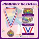 30 Pcs Gay Pride Awareness Medals Rainbow Ribbon Award Gifts with Neck Ribbon 2" LGBT Trophy Rainbow Medal Award for Love is Love Equality LGBT Pride Month 2026