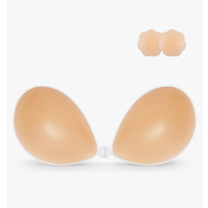 Niidor Adhesive Bra Strapless Sticky Invisible Push up Silicone Bra for Backless Dress B