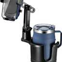 Cup Holder Phone Mount for Car,Upgraded 2 in 1 Car Cup Phone Holder Expander with Adjustable Base,360 Degree Rotation,This Hill Cup Phone Holder for Car Compatible iPhone,Samsung & All Smartphones
