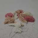 Boho Yarn Tassel Garland Pink Banner with Wood Beads Wall Hanging for Baby Shower Kids Bedroom Nursey Decor