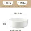 MALACASA 24 OZ Cereal Bowls, Porcelain Soup Oatmeal Bowls Set of 6, Kitchen Ceramic Serving Bowl, Dishwasher Microwave Oven Safe, White, Series LUNA