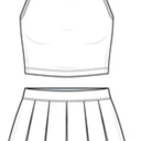 2Pcs set white Skirt with lace top, Small