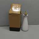 Ceramic Olive Oil Dispenser with Self-Closing Gold Spout - 530 ML Capacity Matte White Ceramic Oil Dispenser for Kitchen - Leak Proof EVOO Dispensing Bottle - Stylish, Ergonomic, Durable, Easy Pour