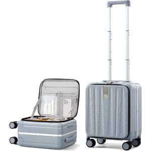 Hanke 16 Inch Small Carry On Luggage, Top Opening Aluminum Frame Suitcase