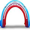 11Ft Long Inflatable Shark Sprinkler for Adults, Giant Outdoor Water Toys Blow up Shark Arch Sprinkler for Adults Fun Summer Gifts Backyard Garden Lawn Water Party Games Outside Activities