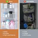 VyGrow Over The Door Organizer, Metal Door Organizer Hanging with 5 Adjustable Baskets and Coat Hook, Behind The Door Storage for Bedroom Closet Bathroom Pantry Cabinet Kitchen, White