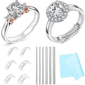 Haiou Invisible Ring Size Adjuster for Loose Rings  Transparent TPU Jewelry Tightener to Resize Ring Smaller, NonSlip Ring Guard Clip for Women Men, 6 EasyClip & 6 Coil Adjusters