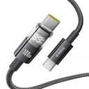 Baseus USB C Cable, 100W 5A Fast Charging USB C Charger Cable with LED Display, Zinc Alloy Nylon Braided USB C to USB C Cable for iPhone 16/Pro/Plus/Pro Max, MacBook, iPad Pro, Galaxy S24/S23 (6.6ft)