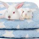 Homimp 2 Pack Guinea Pig Bed, Waterproof Reusable Small Animal Bed,Super Absorbent Pee Pad Mat for Rabbit Bunny Hamster Rat Hedgehog Chinchilla,Washable Fleece Cage Liners 12"x12" Blue