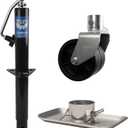 Jeremywell A-Frame Trailer Jack 5,000 lbs Capacity Heavy Duty w/Galvanized Foot Plate Supports 5000lb + 6 Dual Jack Caster Wheel Supports 2000 lbs for RV Boat Camper