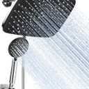 Veken 11.8 Inch Rectangle Rain Shower Head - Shower Heads with 6 Modes Handheld Spray Combo - Wide Rainfall shower with 70" Hose - 1.8gpm Dual Showerhead with Anti-Clog Nozzles - Chrome