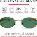 AIEYEZO Retro Oval Sunglasses for Women Men Fashion Gold Frame Sardine Sun Glasses Suitable for Small Faces