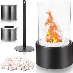 Tabletop Fire Pit, Ethanol Table top Firepit Tabletop Fireplace Indoor Outdoor Decor, Portable Rubbing Alcohol Burner Smores Maker with Extinguisher for Patio Balcony Decoration Housewarming Wedding