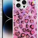 Casegis Compatible with iPhone 12 Pro Max Case, with [Soft Slim][Camera Protection] Cute Leopard Print Love Shiny Aesthetic Phone Cover Anti-Yellowing Shockproof Protective Cover for Women Girl-Pink
