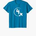 Kids Four 4 year old birthday Airplane shirt. Boy 4th birthday T-Shirt, XS
