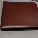 3 Rings Check Binder with Zipper PU Leather Cover for End-Stub Deskbook Personal Checks Binder for Desk fit 3 & 9 Holes Checkbook Cover 1 D Ring for Office (Not Fit 7 Holes,Light Brown)