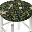 Vintage Birds Round Bar Stool Cover 13 Inch, Soft Breathable Velvet Chair Seat Cushion Slipcover for Cafe Restaurant Hotel Bar