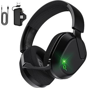 Gvyugke Wireless Gaming Headset for Xbox Series X/S, Xbox One, PS5, PC, Mac, Bluetooth 6.0 Gaming Headphones with FliptoMute NoiseCanceling Mic, Foldable, 3D Surround Sound, 45H Battery  Black