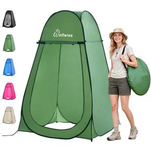 WolfWise Pop Up Shower Tent for Camping Essentials, Compact & Lightweight
Portable Instant Changing Tent with Window & Carry Bag, Privacy Dressing Room Bathroom for Outdoor, 6'3"/6'11" H
