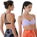 AUROLA Mercury Workout Sports Bras Women Athletic Removable Padded Backless Strapy Minimal Crop Top (X-Small, Mercury-solid-black)