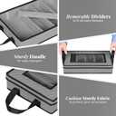 Flatware Storage Case - Durable 5 Compartment Silverware Storage Container Box with Removable Lid and Easy to Carry Handles - Large Capacity Keeps Your Cutlery Organized & Protected - Gray
