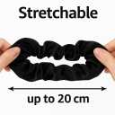 3PCS Satin Scrunchies for Women  No Crease Frizz Free Hair Scrunchies with Gentle Elastic, Soft Bands for Thin & Thick Hairs, Stylish Hair Accessories | Ideal Gift for Women, Classic Black