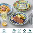 Vancasso Dinner Plates Set of 6-10.5 Inch Ceramic Plates, Microwave, Oven and Dishwasher Safe, Colorful Bohemian Style Dishes for Kitchen