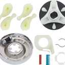 BlueStars 285785 Washer Clutch Assembly Kit & 285753A Motor Coupling & 4pcs 80040 Agitator Dogs Replacement Part Compatible with Whirlpool Kenmore Washers Replaces 285331 3351342 3946794 3951311