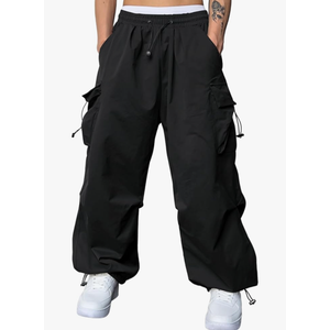JMIERR Men's Baggy Cargo Pants Trendy Casual Parachute Pant Loose Fit Harem Joggers with Pockets for Streetwear Large