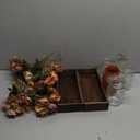 3 Pcs Mason Jar Centerpiece Table Decorations for Dining Table Decor Farmhouse Coffee Table Decor with Wood Tray and Led Light Table Centerpieces for Dining room Kitchen Living Bathroom, Orange