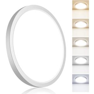 hepside Flush Mount Ceiling Light,15W 1800LM Ceiling Light Fixture,3000K/3500K/4000K/5000K/6500K Color Temperatures,7Inch Ultra-Thin Round White LED Ceiling Lights for Closet Bathroom Hallway Bedroom White, 7Inch-1pack