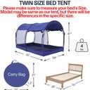 LEEDOR Bed Tent Dream Tents Bed Canopy Shelter Cabin Indoor Privacy Warm Breathable Pop Up Twin/Full/Queen for Kids and Adult Patent Pending(Mattress Not Included), 39"W x 75"L